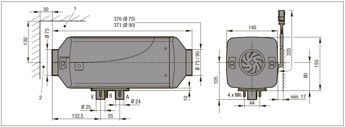 габариты eberspcher airtronic m2 b4l