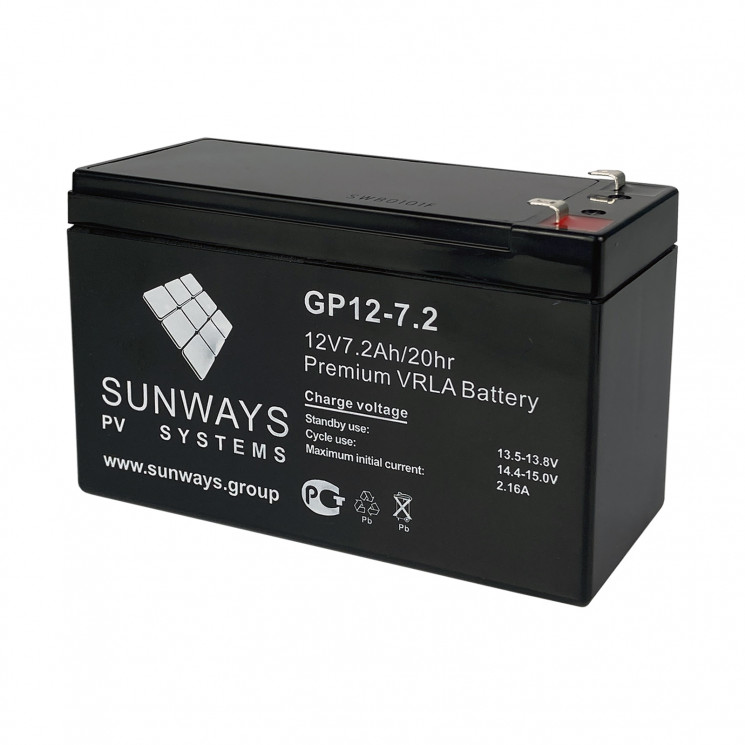 Аккумуляторная батарея SUNWAYS GP 12-7,2 купить в Нижневартовске